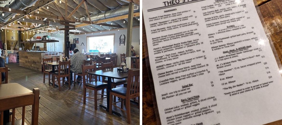 Theo's Feed Mill Menu